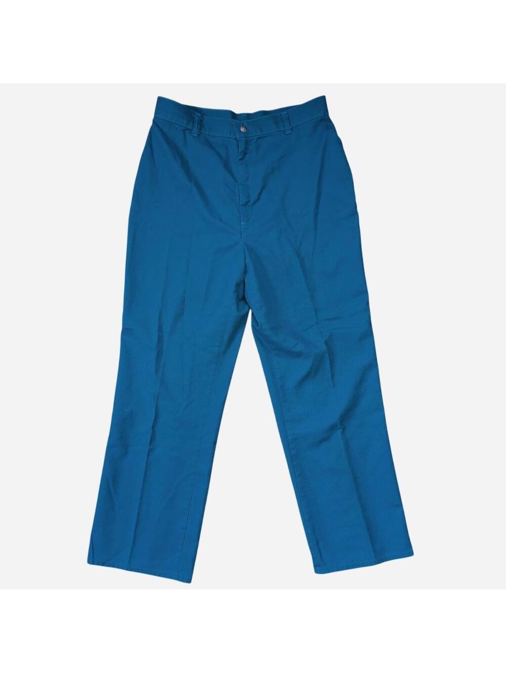 1970s Levi’s Teal Peacock Blue Twill Jeans Workwear Straight Leg Vintage